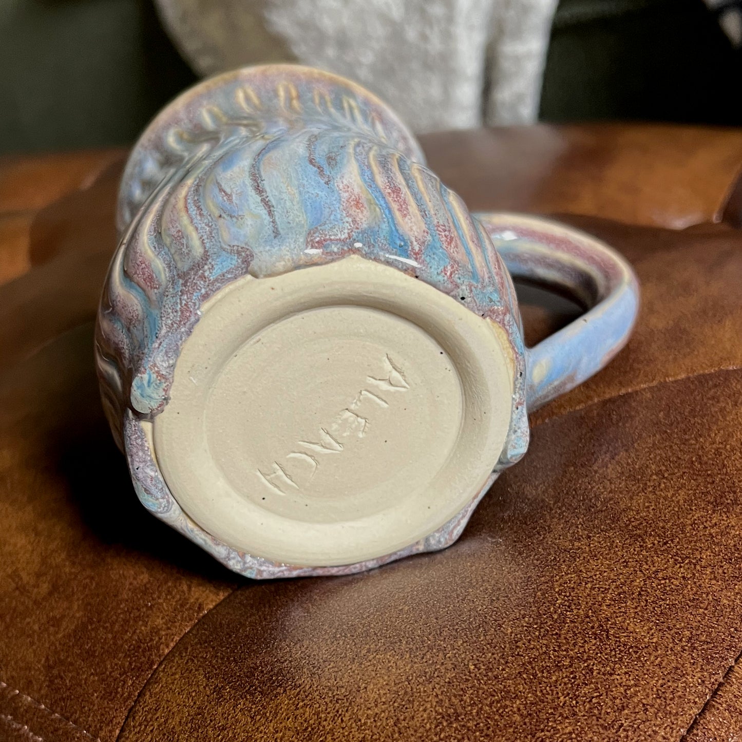 Squiggle Ripple Carved Mug