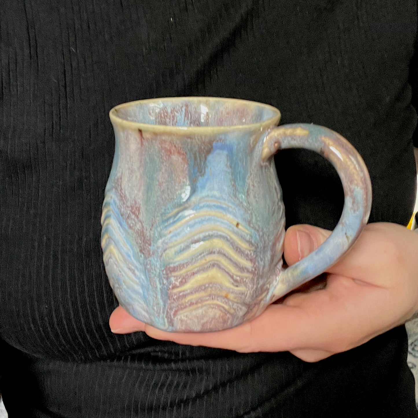 Periwinkle Carved Mug