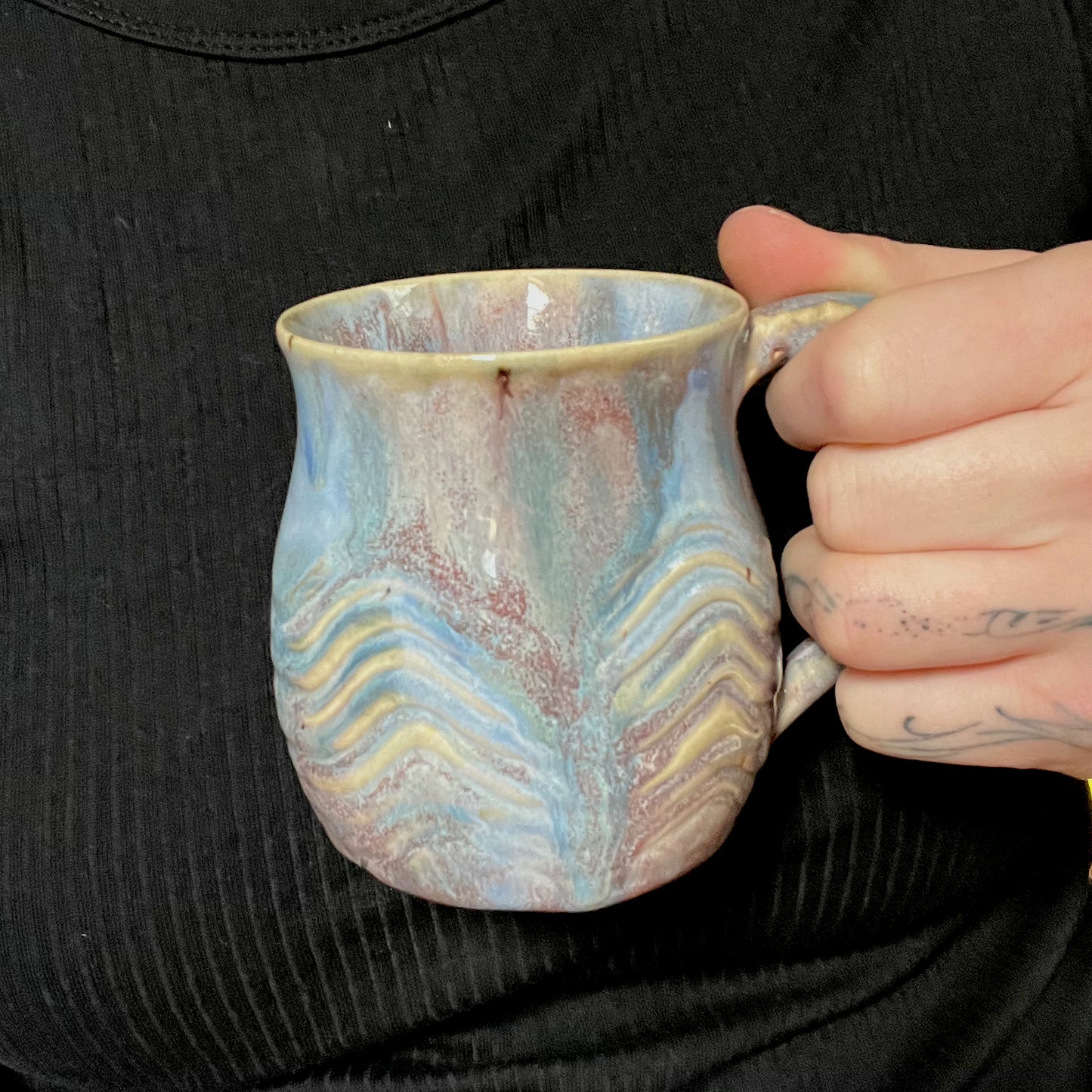 Periwinkle Carved Mug