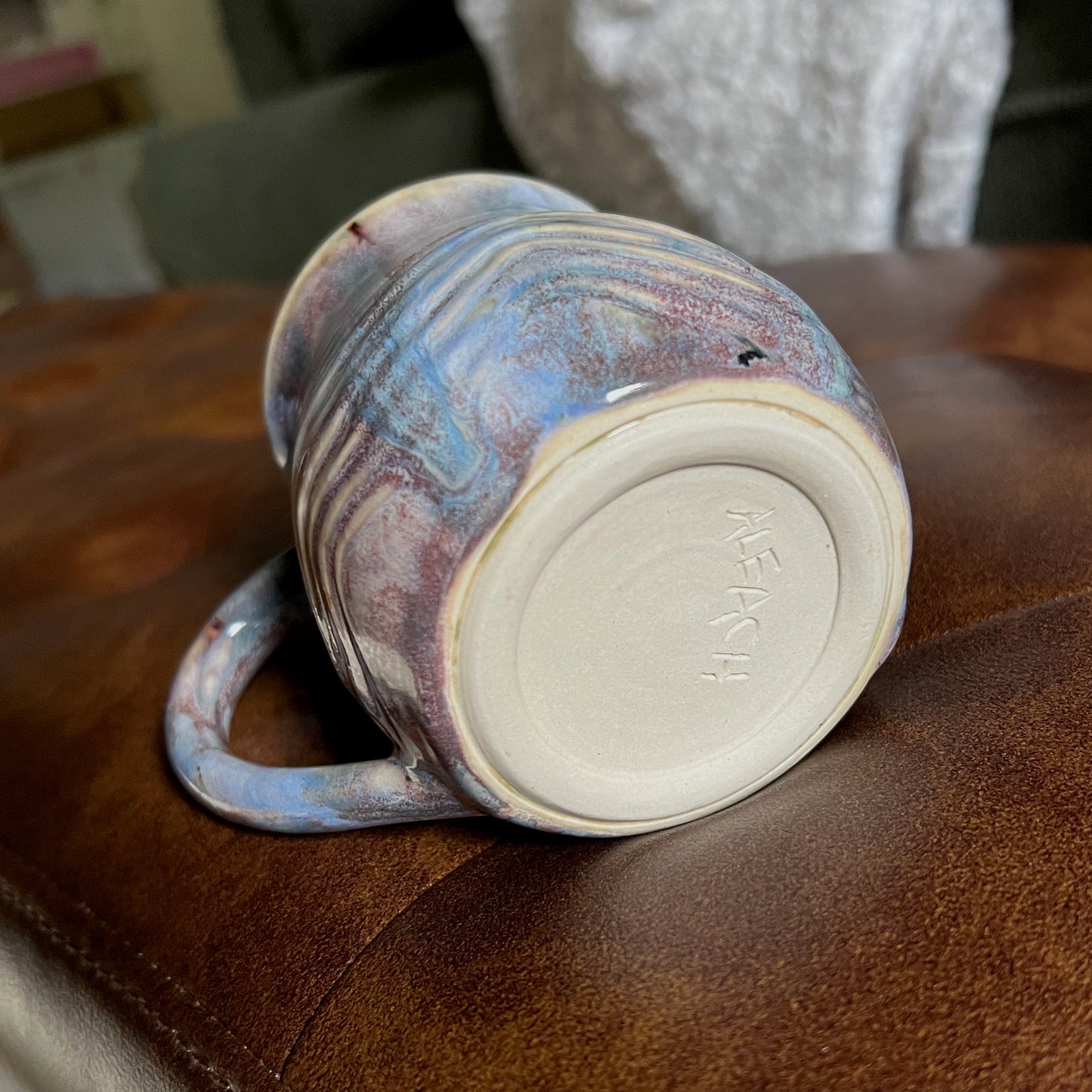 Periwinkle Carved Mug