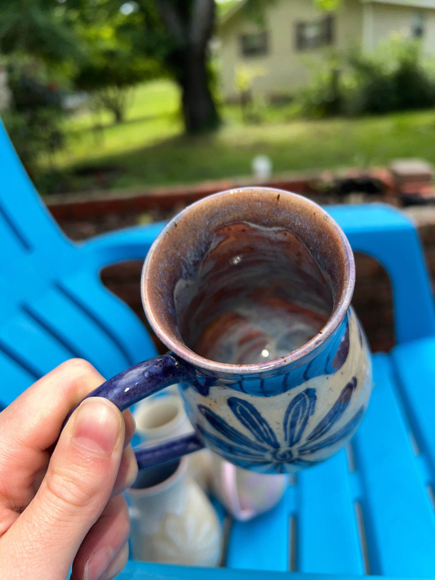 Purple Flower Sgraffito Mug