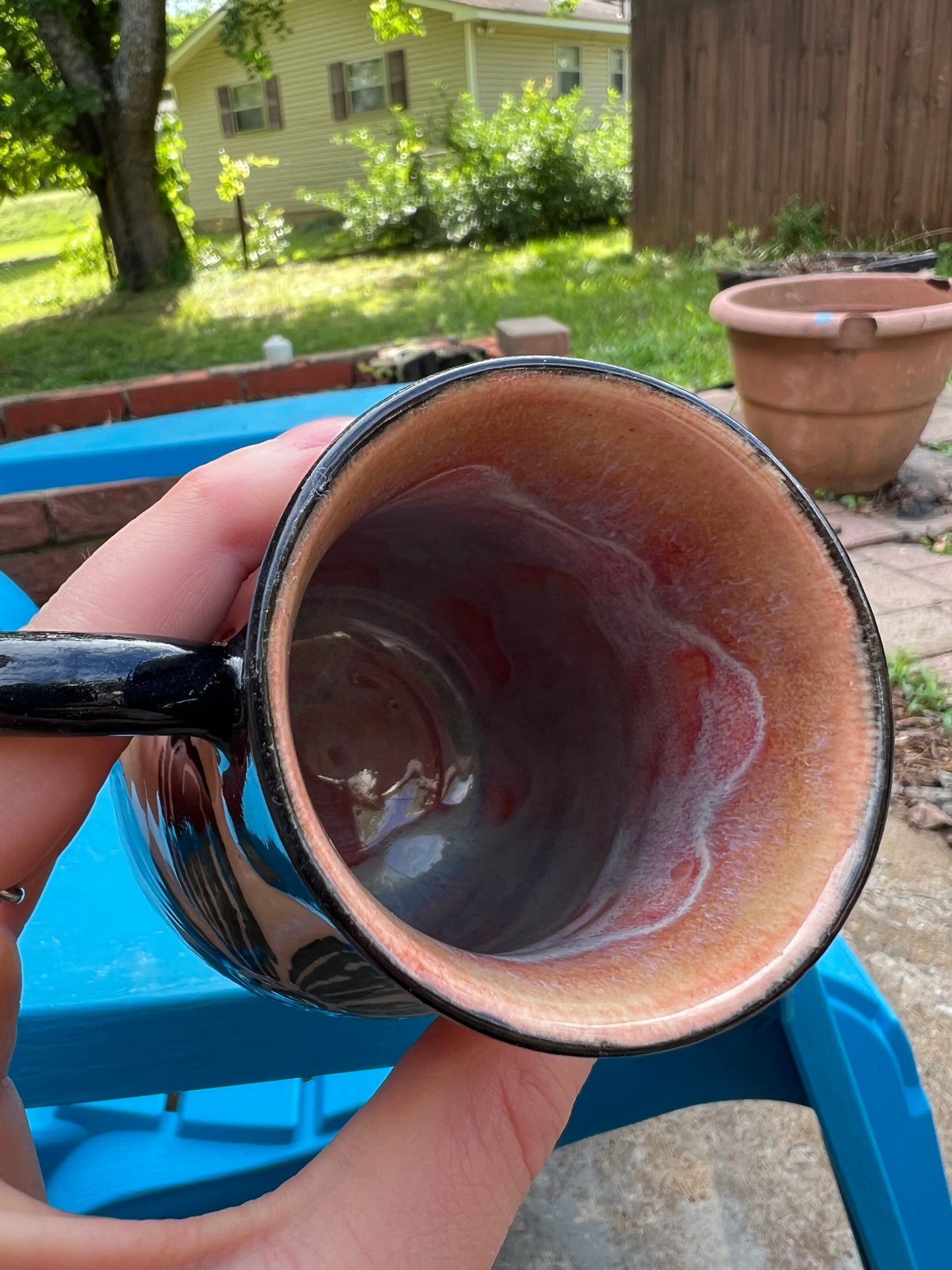 Black Flower Sgraffito Mug 3