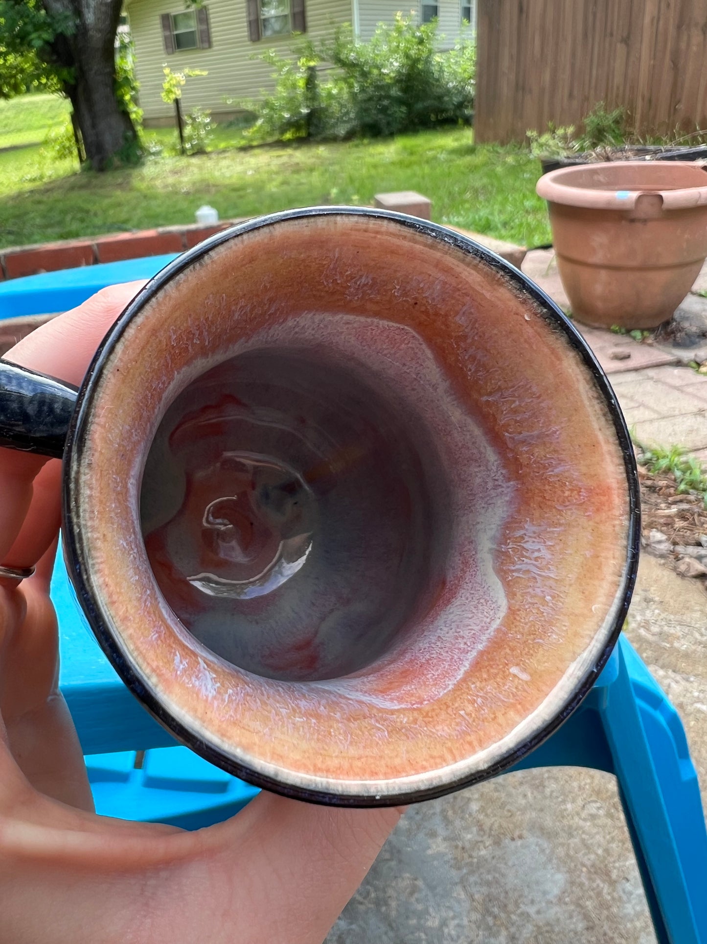 Black Flower Sgraffito Mug 4