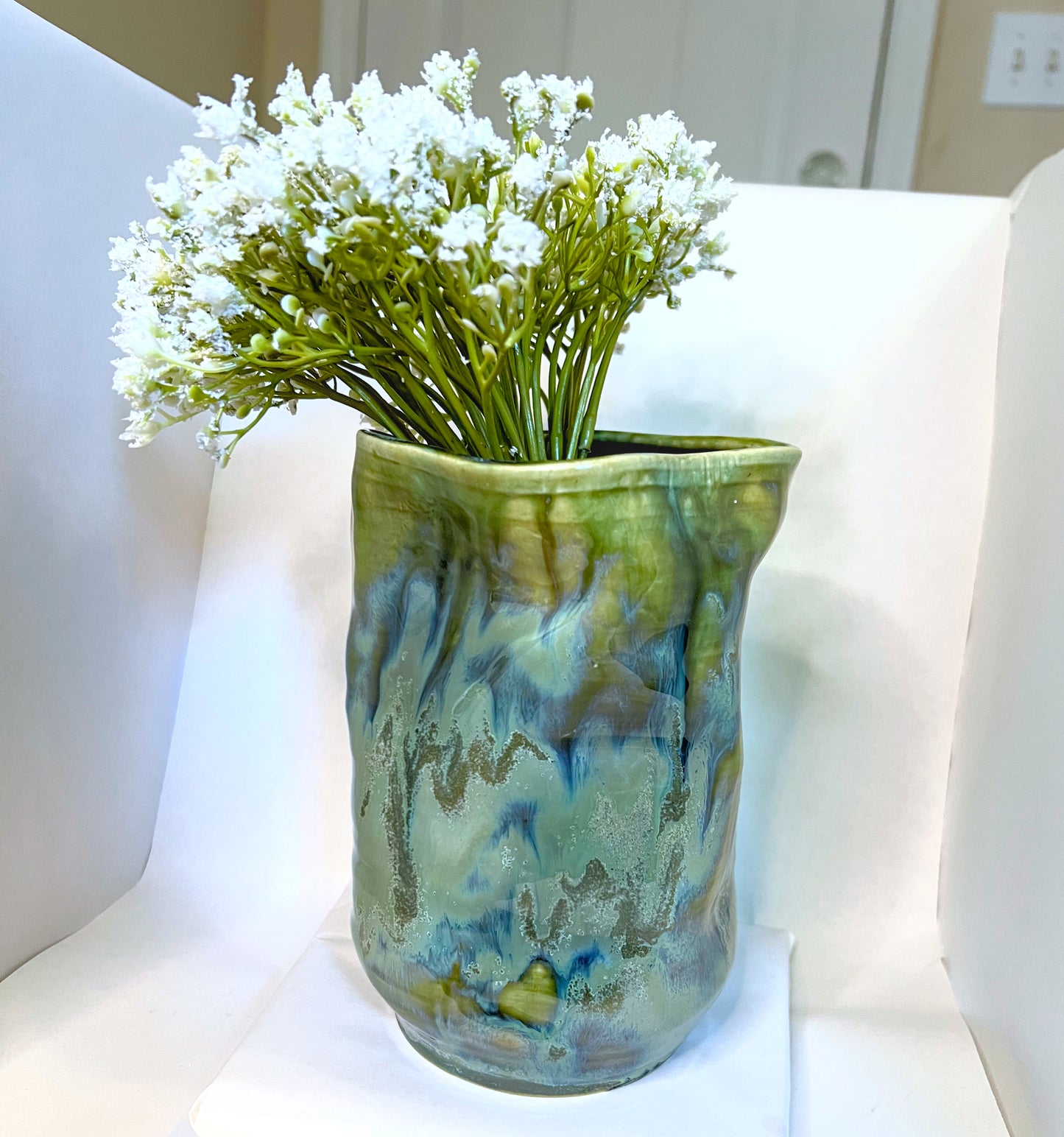 Seaweed Ripple Textured Flower Vase