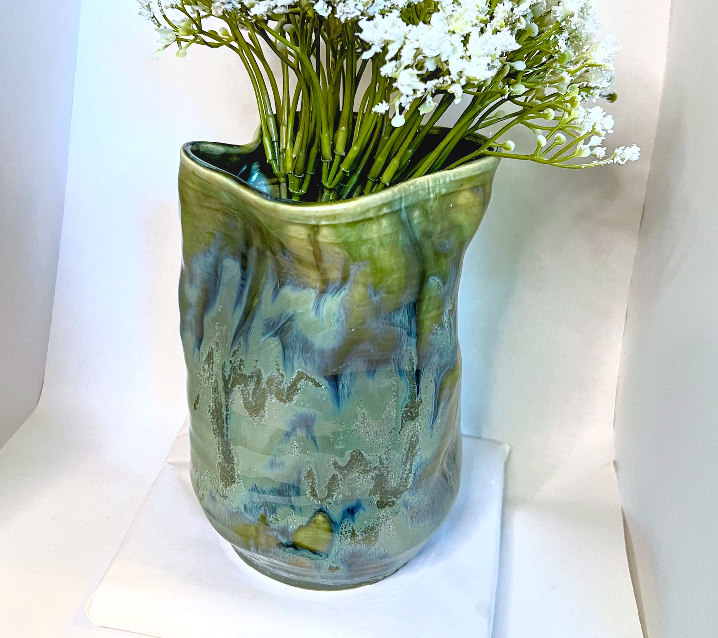 Seaweed Ripple Textured Flower Vase