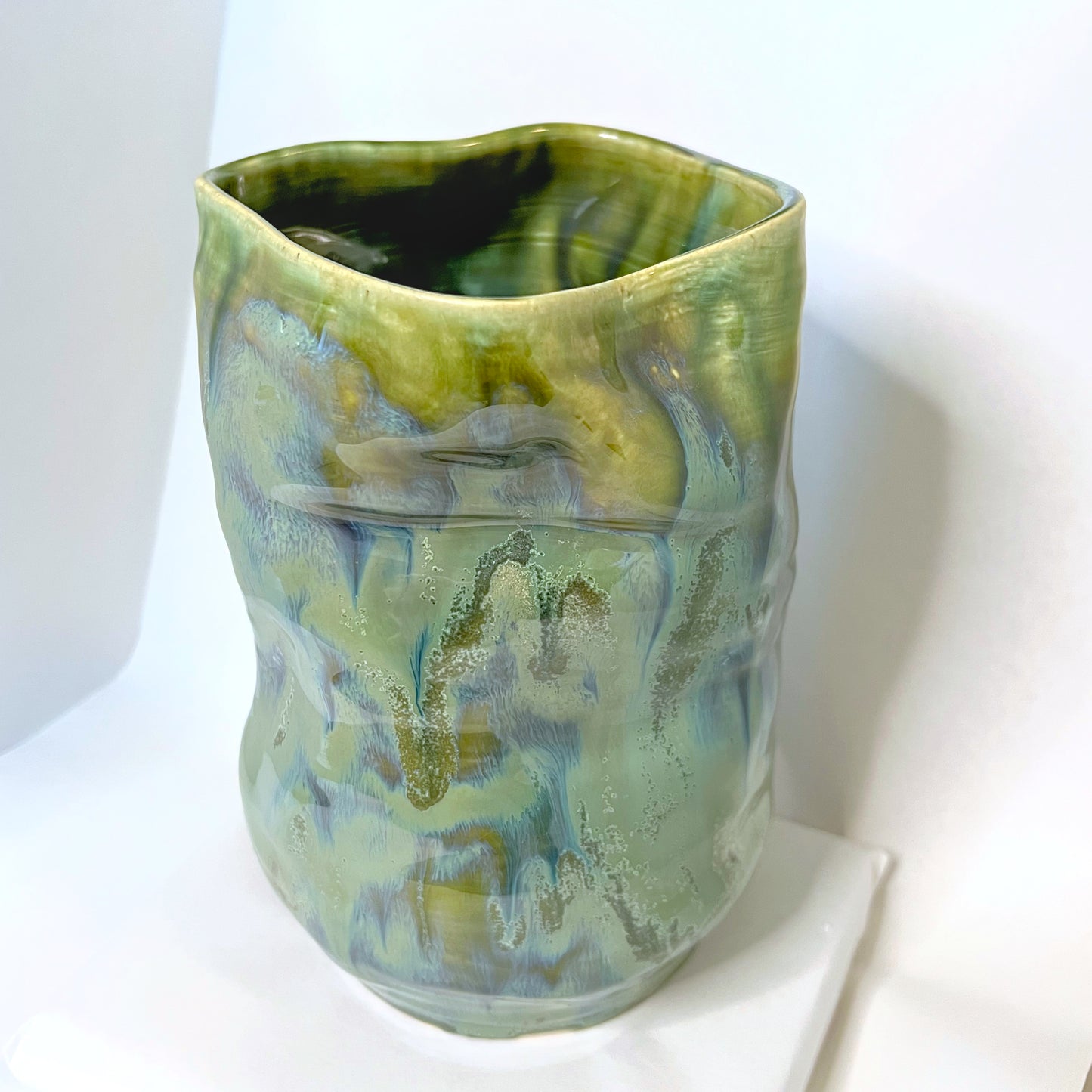 Seaweed Ripple Textured Flower Vase