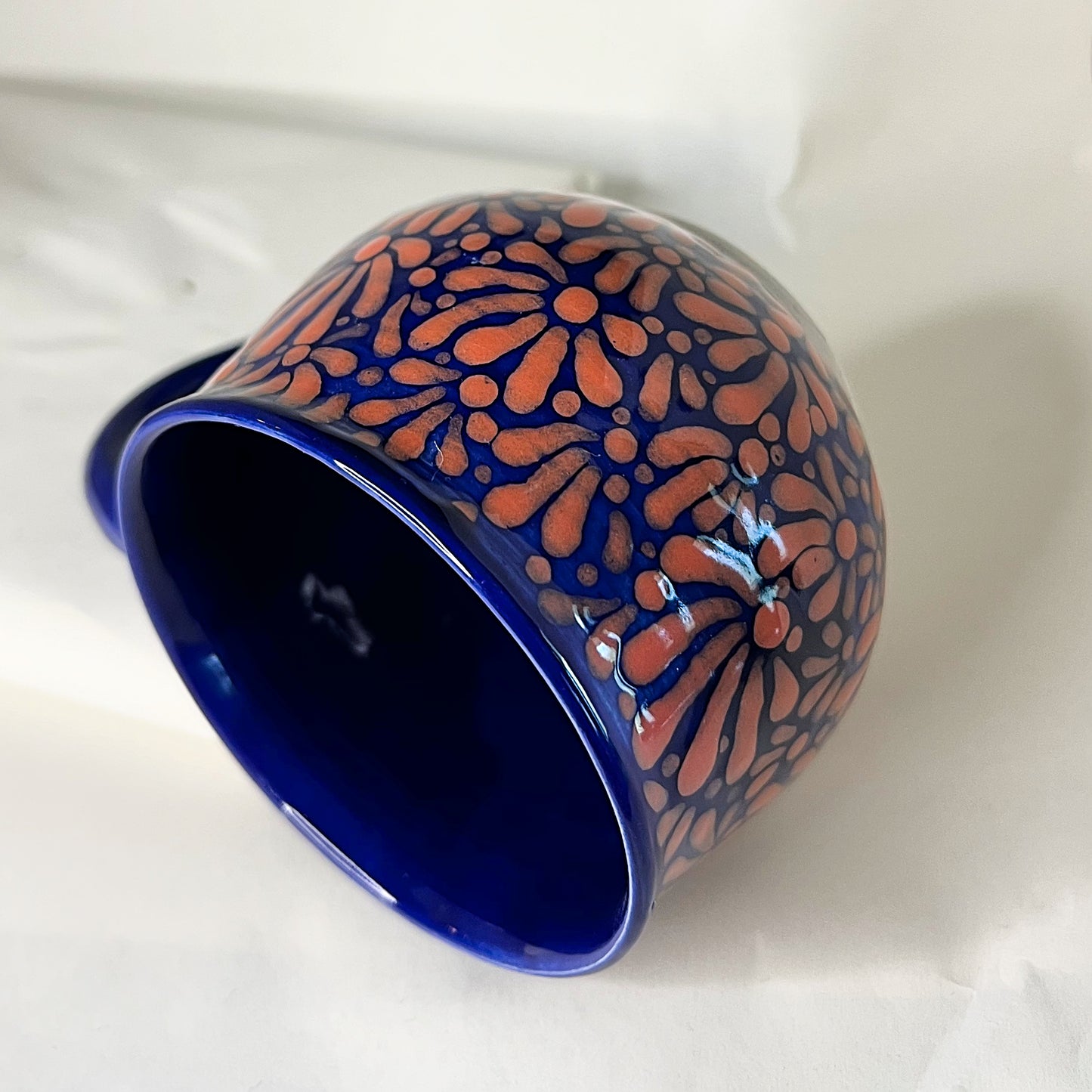 Pink and Blue Talavera Inspired round coffee mug