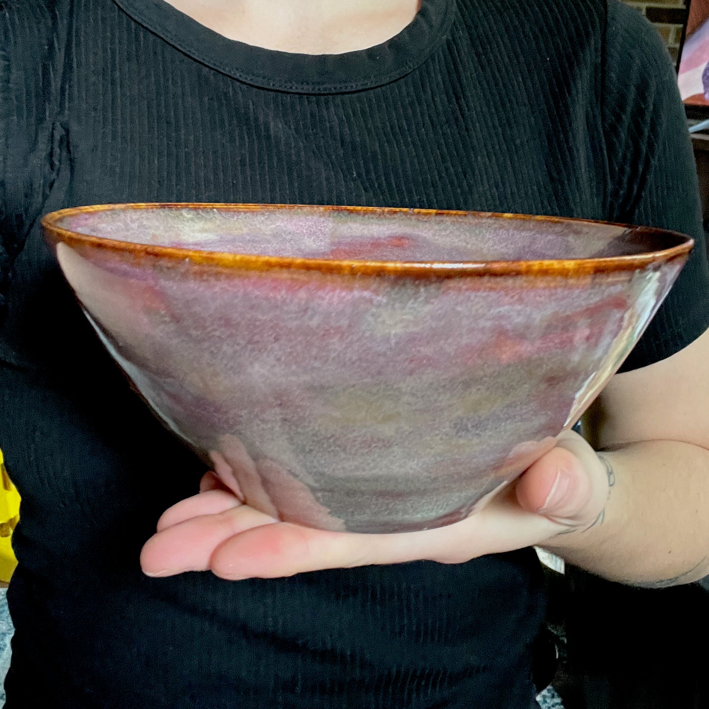 Burgundy Fall Ceramic Ramen Bowl