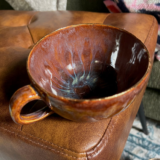 Gold Rimmed Latte Mug