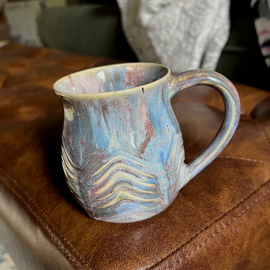 Periwinkle Carved Mug