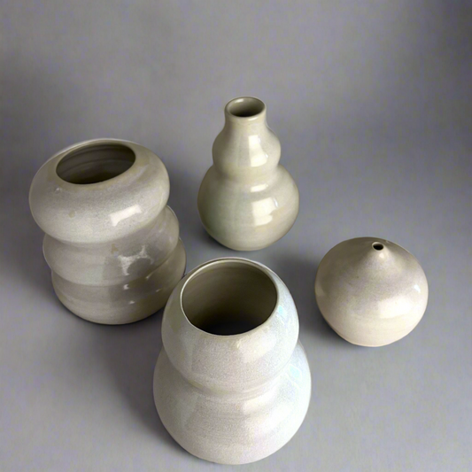 White Bubble Table Decor Mini Vase Set