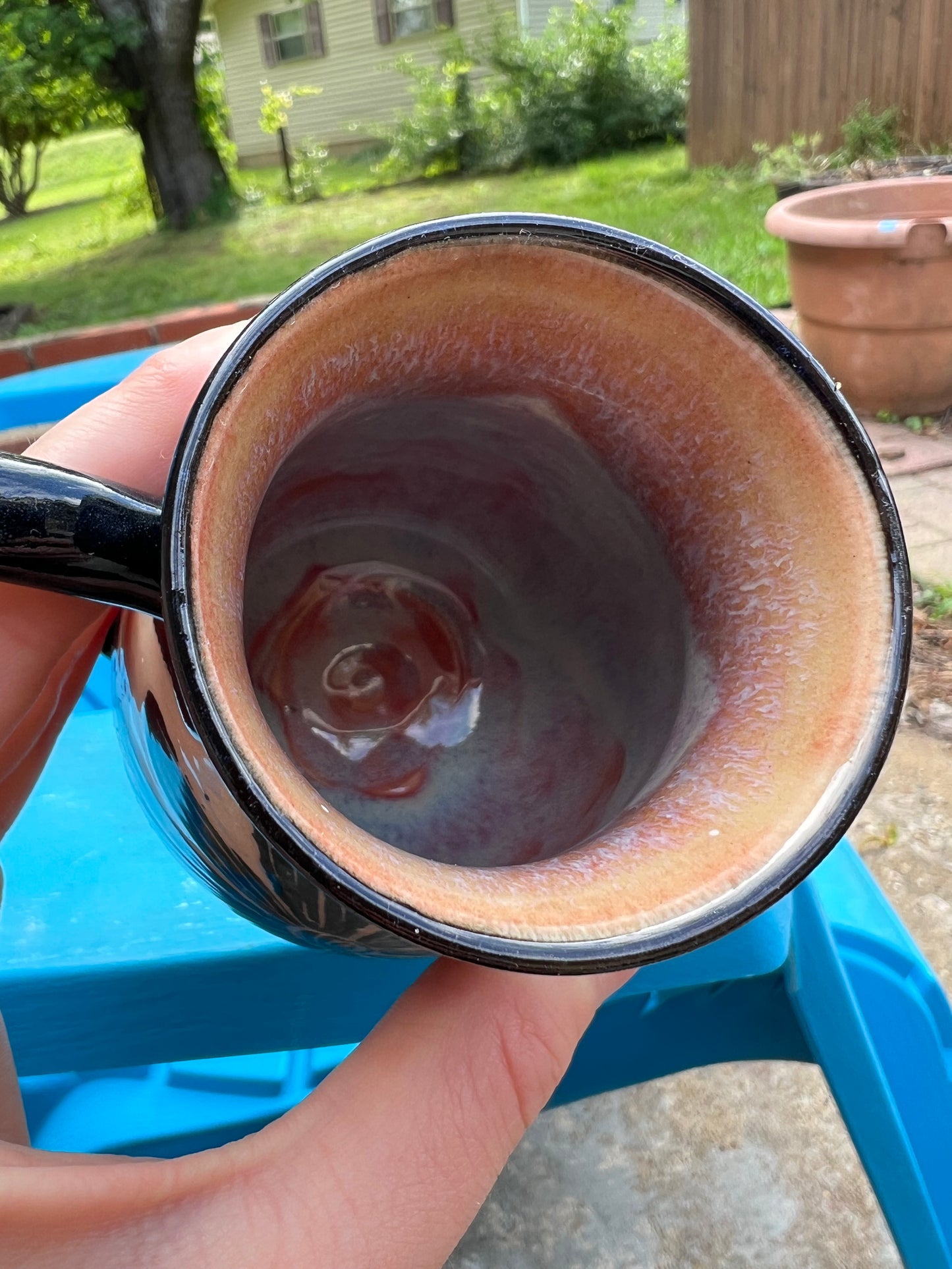 Black Flower Sgraffito Mug 2