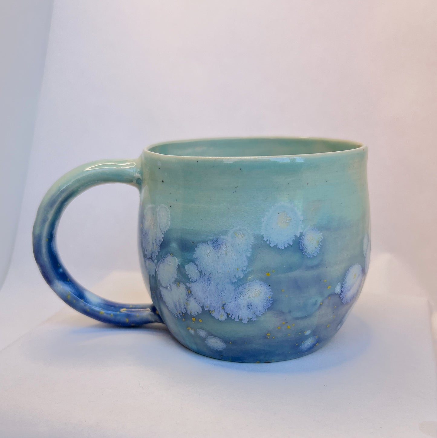 Blue Hydrangea Ink Spot Flower Mug