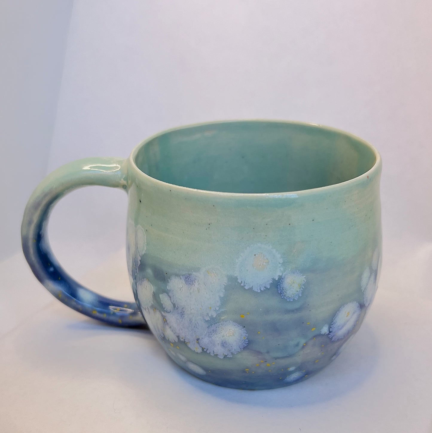 Blue Hydrangea Ink Spot Flower Mug