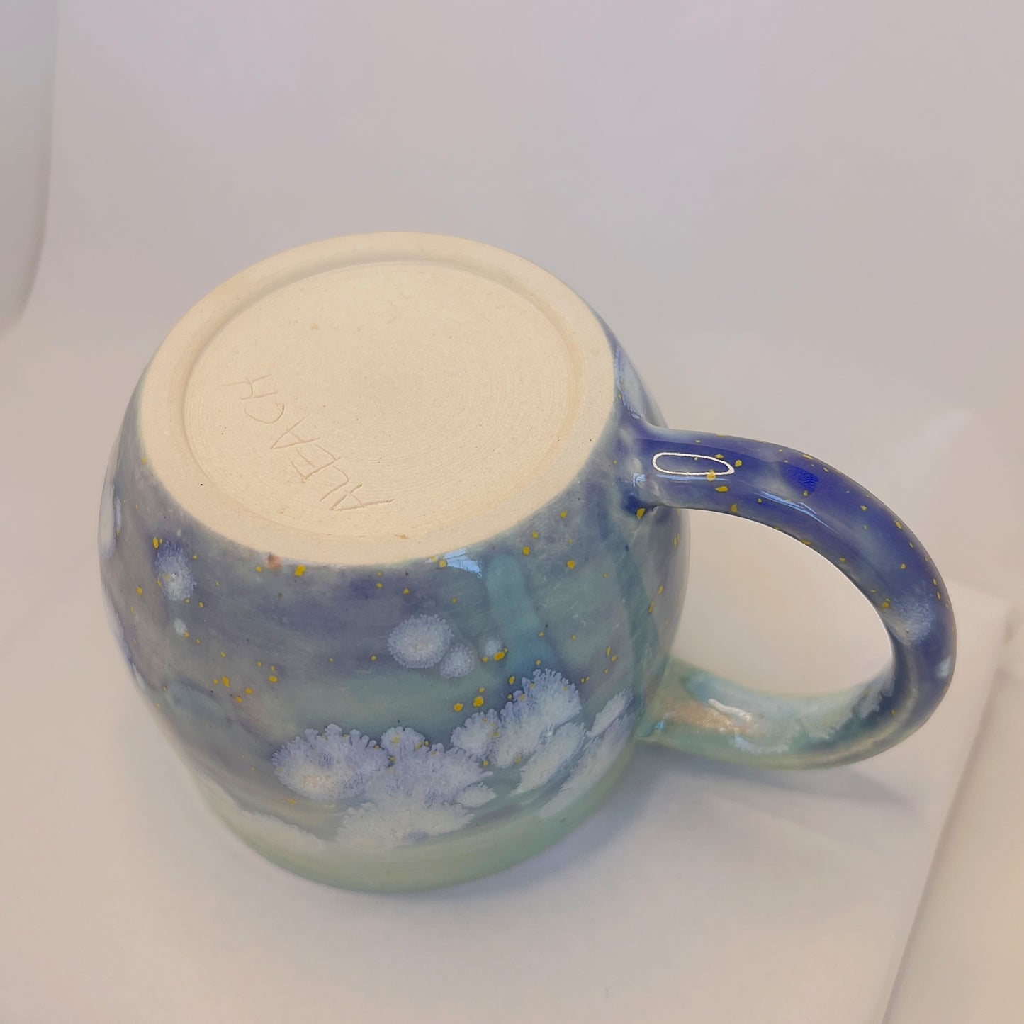 Blue Hydrangea Ink Spot Flower Mug