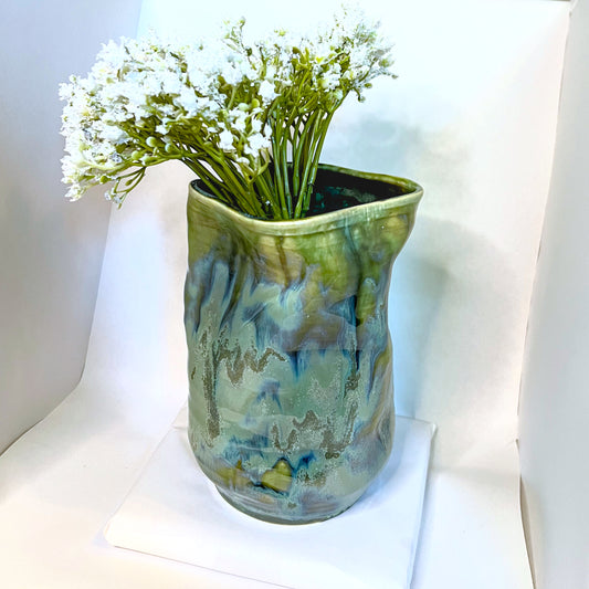 Seaweed Ripple Textured Flower Vase