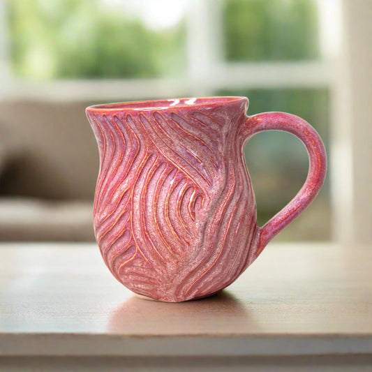 Carved Curvy Cotton Candy Mug